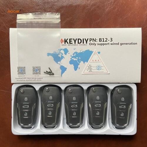 RIOOAK KEYDIY 5pcs KD B12-3 3Button B series Universial Remote For KD900/KD-X2/URG200/KD MINI/kd200 B Series Remote ford fusion