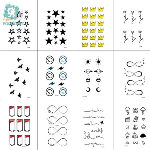 Rocooart 12Pcs Wholesale 105x60mm Decor Water Transfer Tattoo Sticker Tatuajes Temporary Fake Tatoo for Kids Body Art Tatouage