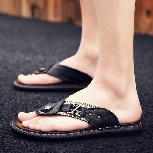 Sandals-men homme cuir vietnam sandalen rubber herren sandalle ritable rasteira sandalet ete leather beach masculina genuino v