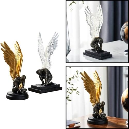 Nordic Creative Angel Wing Figures 3D Statue Art Crafts Office Decor Accs