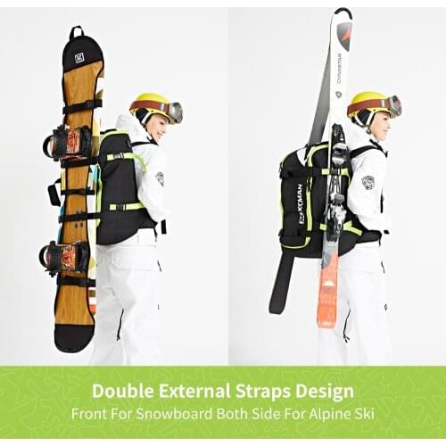 XCMAN Ski Snowboard Backpack 50L Flying Air Travel Bag Stores Helmet, Boots,USB Charging Port