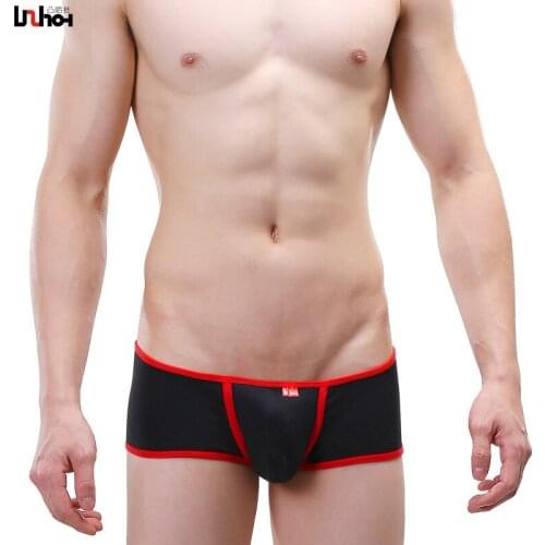 Sexy Men Underwear Cotton Boxer Shorts Man Breathable Patchwork Low Waist U Convex Pouch Underpants Cuecas calzoncillos M-XL