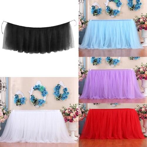 100 x 80 cm Wedding Party Tutu Tulle Table Skirt Tableware Cloth Baby Shower Party Home Decor Table Skirting Birthday Party