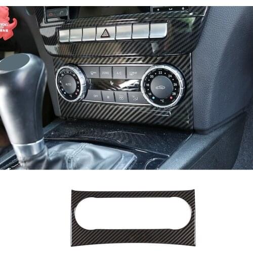 Carbon Fiber Style ABS Center Console Air Conditioning Vent Frame Trim for Mercedes benz C Class W204 2008-10 Models Accessories