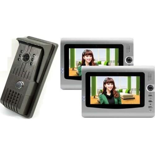 TOP QUALITY-New arrival 7 inch TFT LCD monitor video door phone / intercom system Security doorbell, IR Camera 1 TO 2