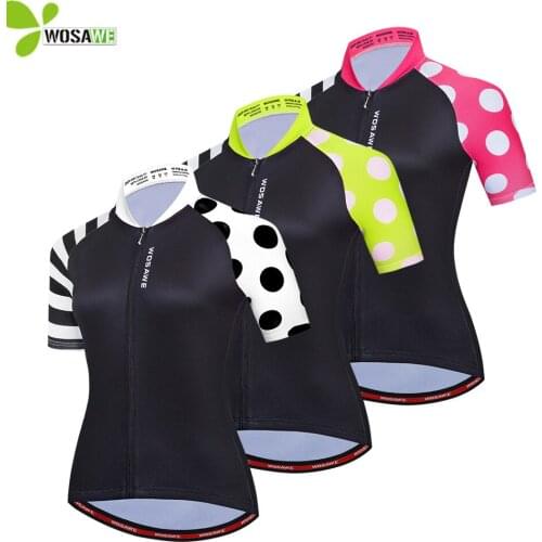 WOSAWE Women Biker Cycling Jersey Short Sleeve Cycle T-shirt Breathable Quick Dry Tights Base Layer Mountain Bike MTB Clothing