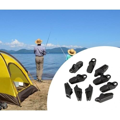 10Pcs Outdoor Camping Tent Buckles Tarpaulin Clips Reusable Ice Fishing Small Clips Winter Fishing Tackle Accessories