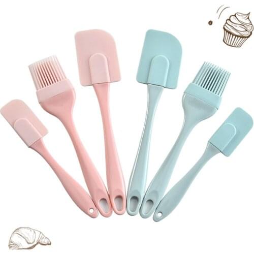 3PCS/Set DIY Non-stick Ice Cream Scraper Bread Cake Butter Spatula Mixer Oil Brush Kitchen Baking Tool Silicone Spatula