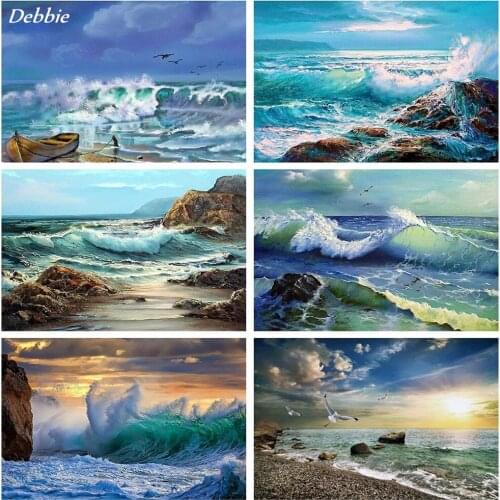 5D DIY Diamond Embroidery Sea Cross Stitch Full Square/Round Diamond Painting Scenery Crafts Kit Home Decoration Gift