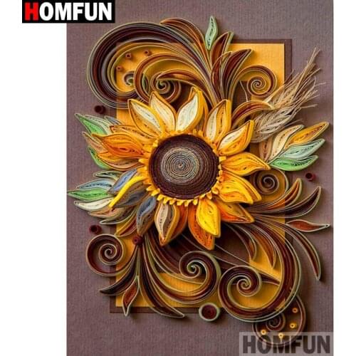 HOMFUN Full Square/Round Drill 5D DIY Diamond Painting "Sunflower flower" 3D Diamond Embroidery Cross Stitch Home Decor A19148