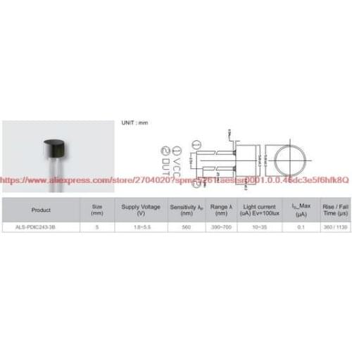 ALS-PDIC243-3B environmental light sensor
