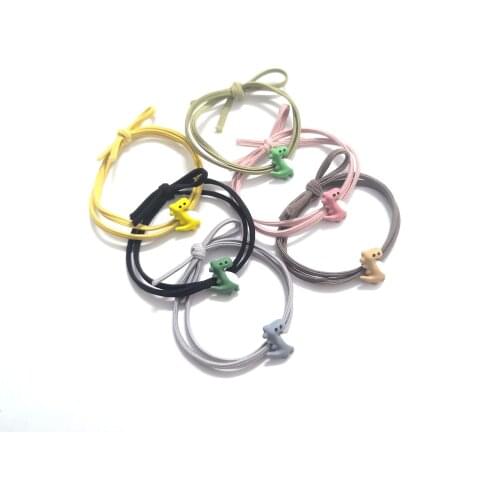2021 Fashion INS Cute Little Dinosaur Head Strap Rubber Band Trendy Hair Tie Ladies Accessories Woman Jewelry Couple Bracelet