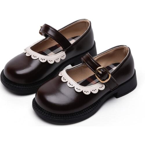 Childrens Single Shoes Girls Casual Shoes 2021 New Korean Dance Shoes Western Style Soft Bottom Baby Flats Sweet Hot All-match