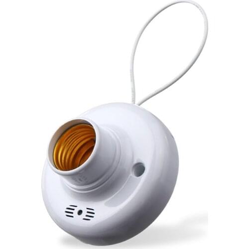 E27 Auto Delay Sound Control Light Sensor Switch 10A Lamp Base Socket Light Lamp Holder PC Material 110-240V White