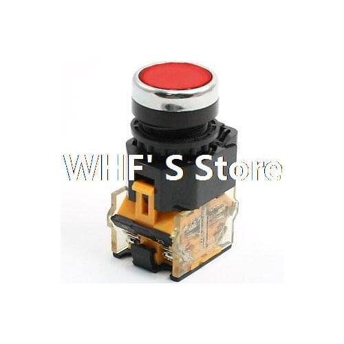 380VAC 4A AC 220V 5.5A 1NO 1NC DPST Latching Red Push Button Switch