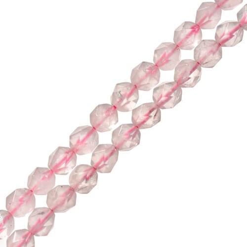 Faceted 8mm Pink Powder Crystal Loose Beads For Handmade Bracelets 14inch For Pretty Girls Gifts H764