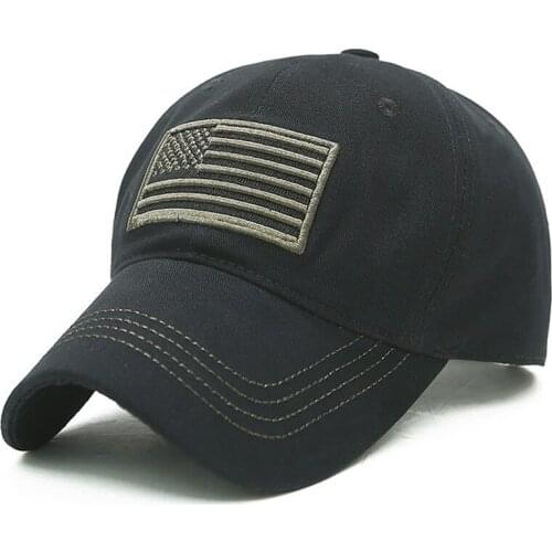 American Flag Embroidery Hat Adjustable Washed Distressed Cotton Baseball Cap Army Military Camo Cap Sports Climbing Fishing Cap