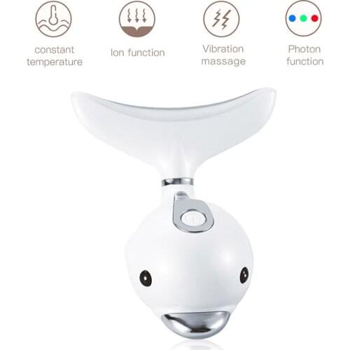 Mini cute Hold Electric LED photon therapy anti-wrinkle massager 4 in 1 heating lifting and firming,Gua Sha Facial、neck massager