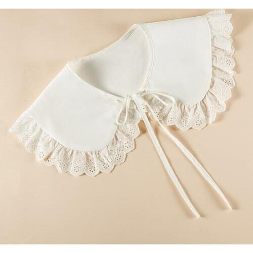 Women Doll Fake Collar Shawl Girls Ruffles Half Shirt Shawl Wrap Lapel Detachable Collars False Collar Clothes Accessories