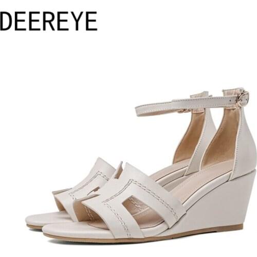 New 2021 Shoes Woman Brands Luxury Open Toe Comfortable High Heel Wedge Platform Sandals All-Match For Summer