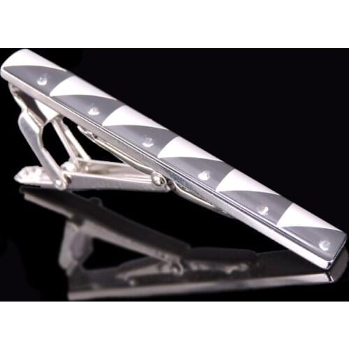 New black crystal tie clip spring fashion jewelry mens wedding party business shirt suit tie badge pin gift tie clip