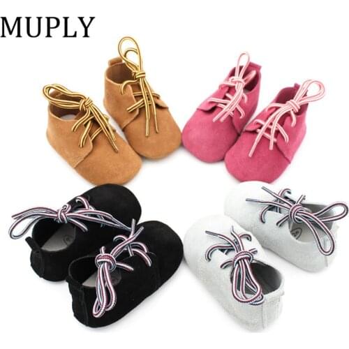 Genuine Leather Baby Boys Shoes Lace-up Casual Shoes Infant Toddler Bebe Soft Bottom First Walkers Anti-slip SuedeBaby Moccasins