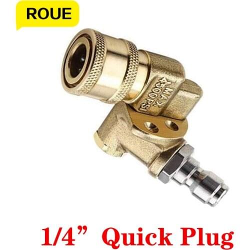 High-pressure Cleaner Can Rotated and Adjusted 1/4 Inch Quick Connection Copper Accessories 4500PSI for Multi-angle Cleaning