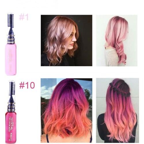 13 Colors One-off Hair Color Dye Temporary Non-toxic DIY Hair Color Mascara Washable One-time Hair Dye Crayons