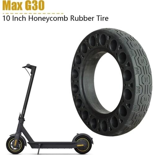10 Inch Rubber Solid Tires for Ninebot Max G30 Electric Scooter Honeycomb Shock Absorber Damping Tyre Black