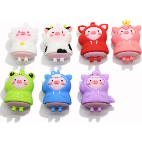 Cute Pig Figurine Ornaments Micro Landscape Miniature Fairy Garden Decoration Keychain Accessories
