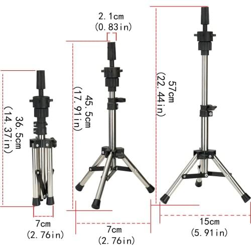 Adjustable Silver Aluminum Mannequin Head Tripod Stand Hairstyles Hairdressing Training Wig Head Clamp Holder For Practice Model