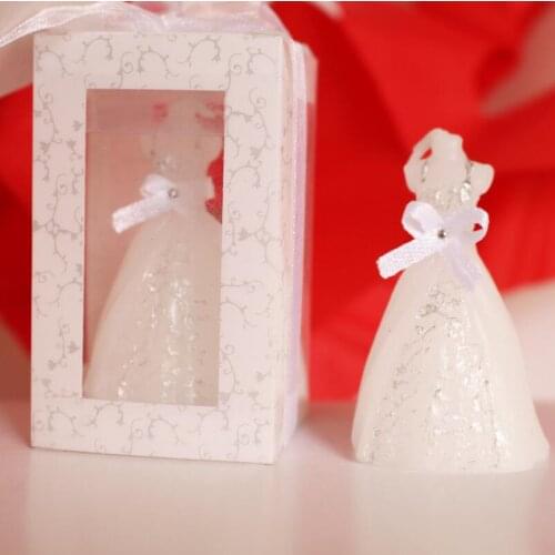 Wedding Favor Candle Party Decorations Perfect White Bride Dress Scented Candle Free Shipping LX1674