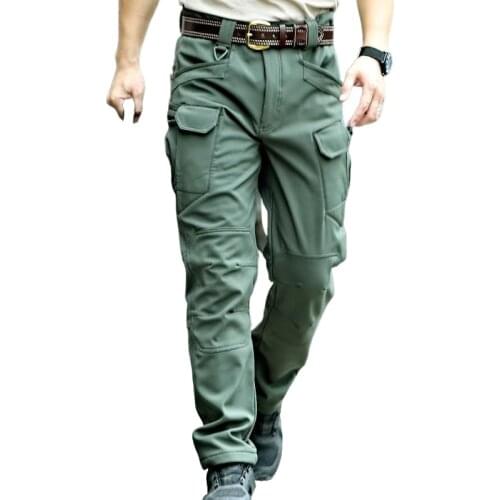 Tactical pants mens soft shell camouflage workwear pants autumn and winter training pants outdoor special forces pants loose
