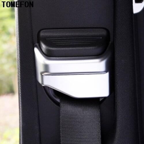 TOMEFON 2pcs Matte ABS Seat Belt Buckled Decor Trim For Mercedes Benz GLC X253 2015-2017 S-Class C-Class W205 2014-2017