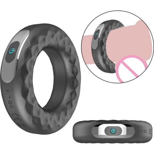 USB Chargable Silicone Vibration Cock Ring Male Delay Masturbation Device Vibrator for Men Delayed Ejaculation Sex Toy Vibrator