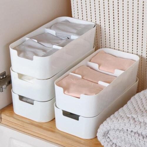 Socks Underwear Storage Box Bathroom Close-Fitting Clothing Desktop Stackable Storage Box Wardrobe Drawer Household Organizers