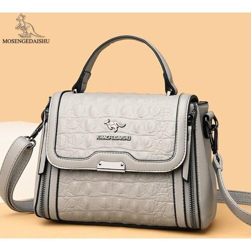High Quality PU Leather Ladies Shoulder Bag Fashion Letter Design Women Messenger Bags 2021 Crocodile Pattern Womens Handbag