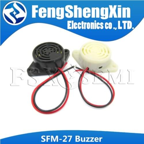 1PCS SFM-27 DC 3-24V 90DB black white Beep Alarm Electronic Buzzer Sounder Continuous sound