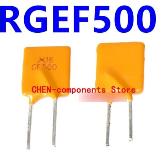 10pcs RGEF500 Self-recovery fuse 5A 16V straight Insert