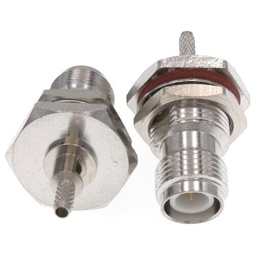 50PCS RP-TNC Female Male Plug Center Pin Nut Bulkhead O-Ring Crimp For RG316 RG174 LMR100 Coaxial Cable Brass 50 Ohm