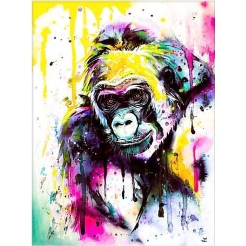 5D DIY Diamond Painting Humanity ancestor Gorilla embroidery diamond art full square round mosaic Cross Stitch portrait YG1556