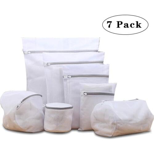 7Pcs Thickened Fine Mesh Laundry Bags for Delicates with Premium Zipper Travel Storage Organize Bag Clothing Washing Bags