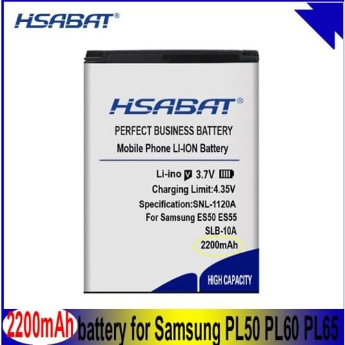 HSABAT SLB-10A 2200mAh Camera Battery for Samsung PL50 PL60 PL65 P800 SL820 WB150F WB250F WB350F WB750 WB800F WB500 Batteries
