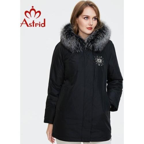 Astrid Womens winter jacket female parkas long quilted coat for women 2021 Oversize warm clothing with fur hooded outerwear