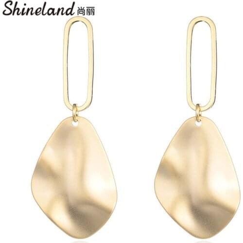 Shineland Punk Style Geometric Statement Earrings For Women Fashion Jewelry trendy Long Drop Dangle Earrings Female