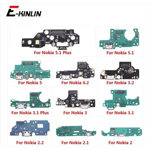 Charging Port Connector Board Parts Flex Cable With Microphone Mic For Nokia 3.1 5.1 Plus 2.1 2 2.2 3 3.2 4.2 5