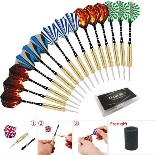 GOODARTS Knight Darts 15pcs/set Plastic Boxed Copper Plated Darts Set Golden Needle Darts