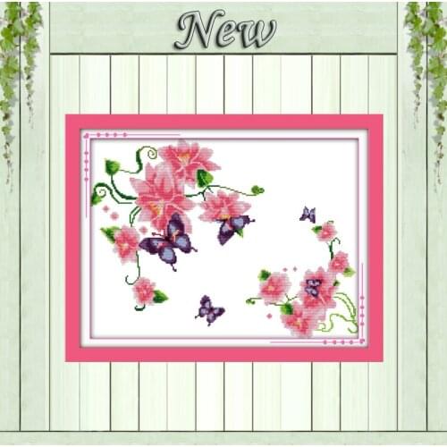 Butterly flower beautiful home decor painting counted print on canvas DMC 14CT 11CT Cross Stitch Needlework Sets Embroidery kits