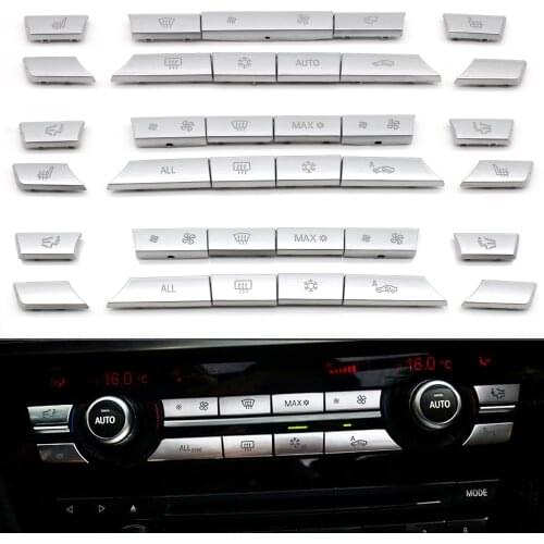 Sliver Color Dashboard Air Conditioning Ac Buttons Audio Control Auto Knob Switch Caps For B MW 5 6 7 Series F10 F01 F02 520 530