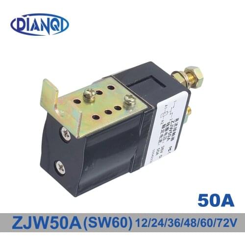 SW60 NO (normally open) 12V 24V 36V 48V 60V 50A DC Contactor ZJW50A for motor forklift electromobile grab wehicle car winch